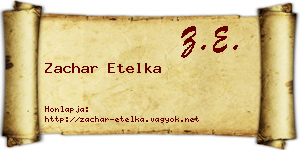 Zachar Etelka névjegykártya
